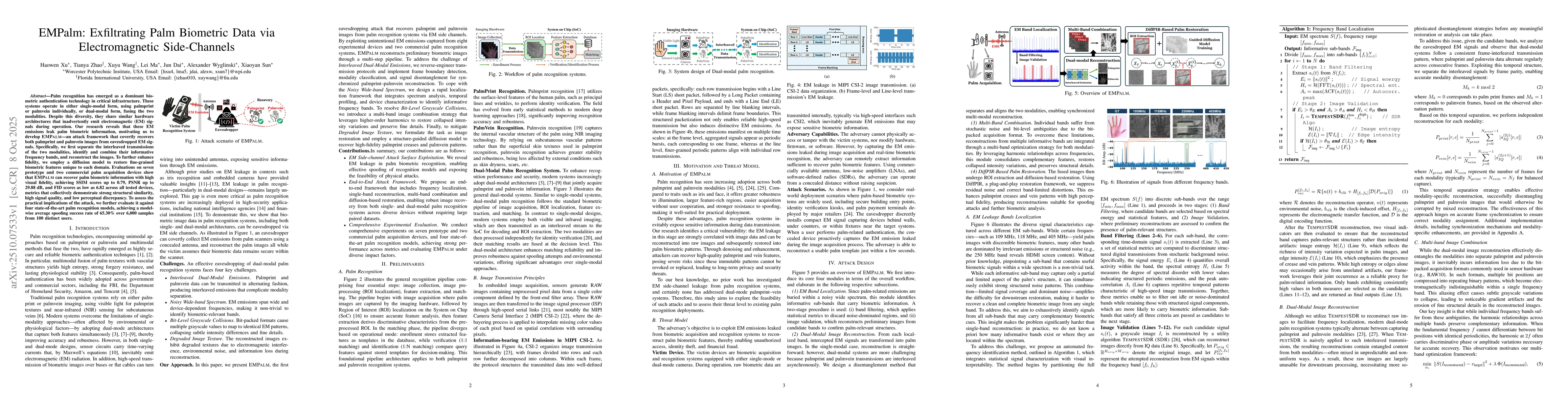 Thumbnail for EMPalm: Exfiltrating Palm Biometric Data via Electromagnetic
  Side-Channels