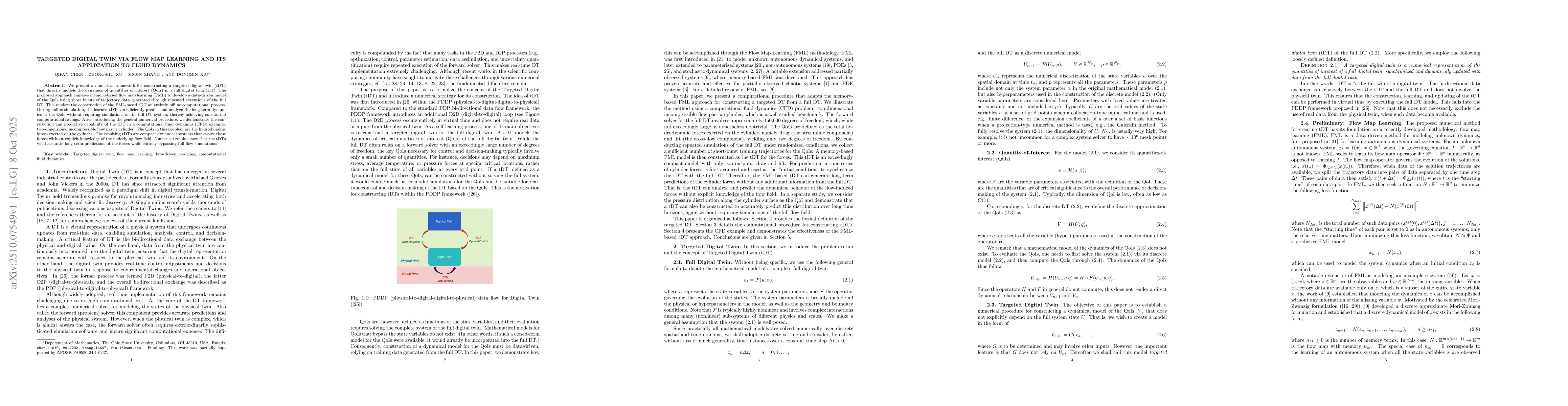 Thumbnail for Targeted Digital Twin via Flow Map Learning and Its Application to Fluid
  Dynamics