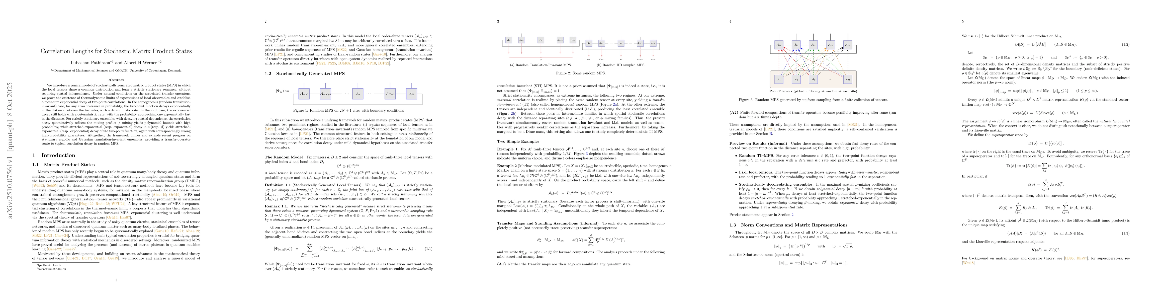 Thumbnail for Correlation Lengths for Stochastic Matrix Product States