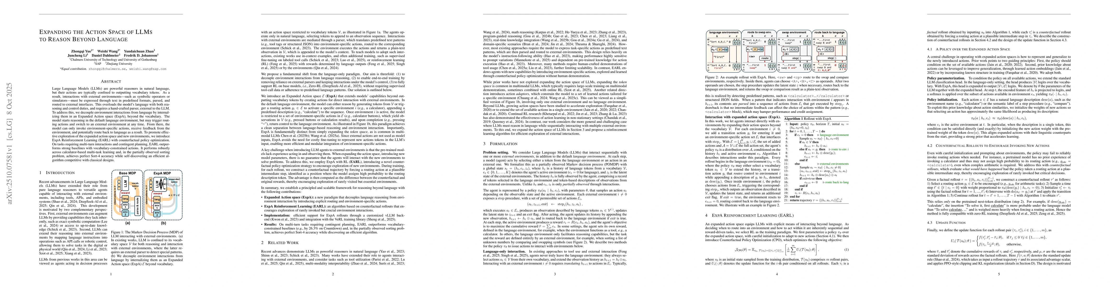 Thumbnail for Expanding the Action Space of LLMs to Reason Beyond Language