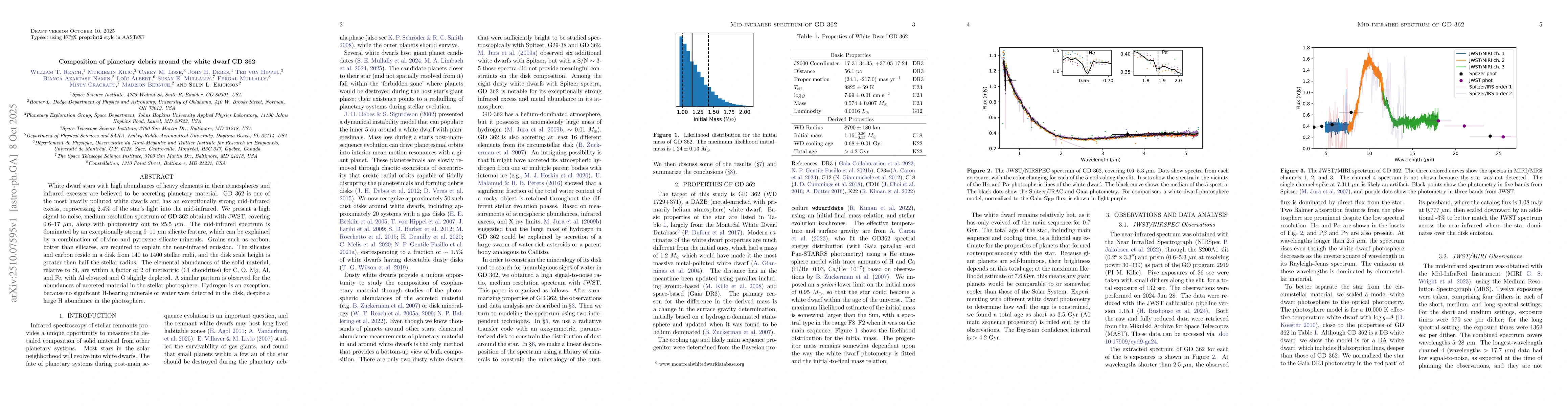 Thumbnail for Composition of planetary debris around the white dwarf GD 362