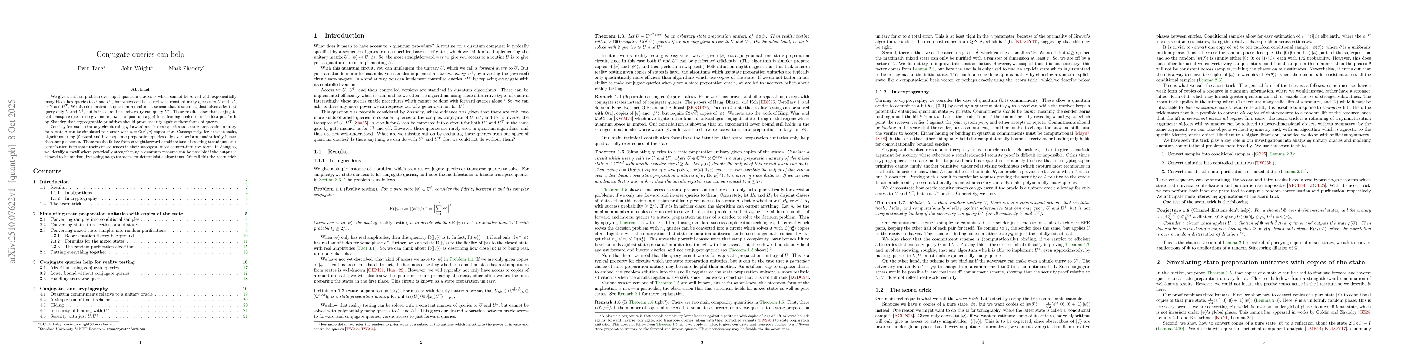 Thumbnail for Conjugate queries can help