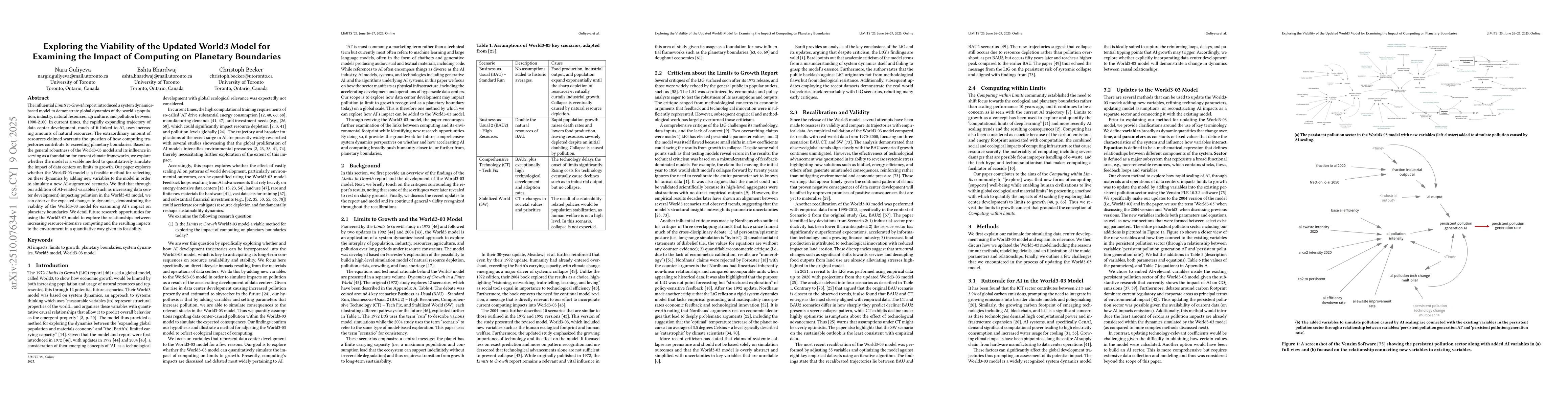 Thumbnail for Exploring the Viability of the Updated World3 Model for Examining the
  Impact of Computing on Planetary Boundaries