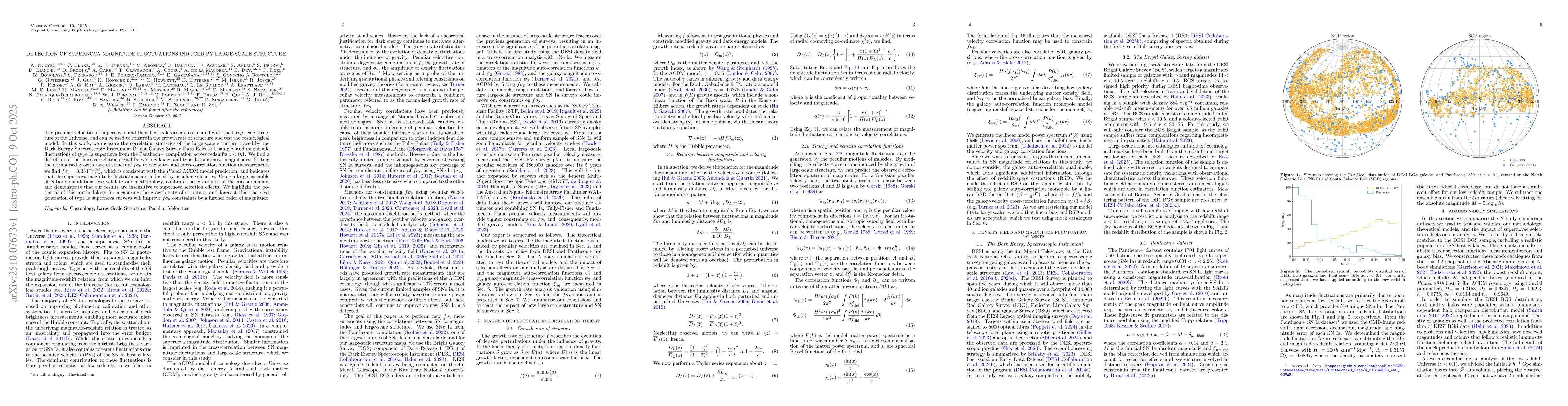 Thumbnail for Detection of supernova magnitude fluctuations induced by large-scale
  structure