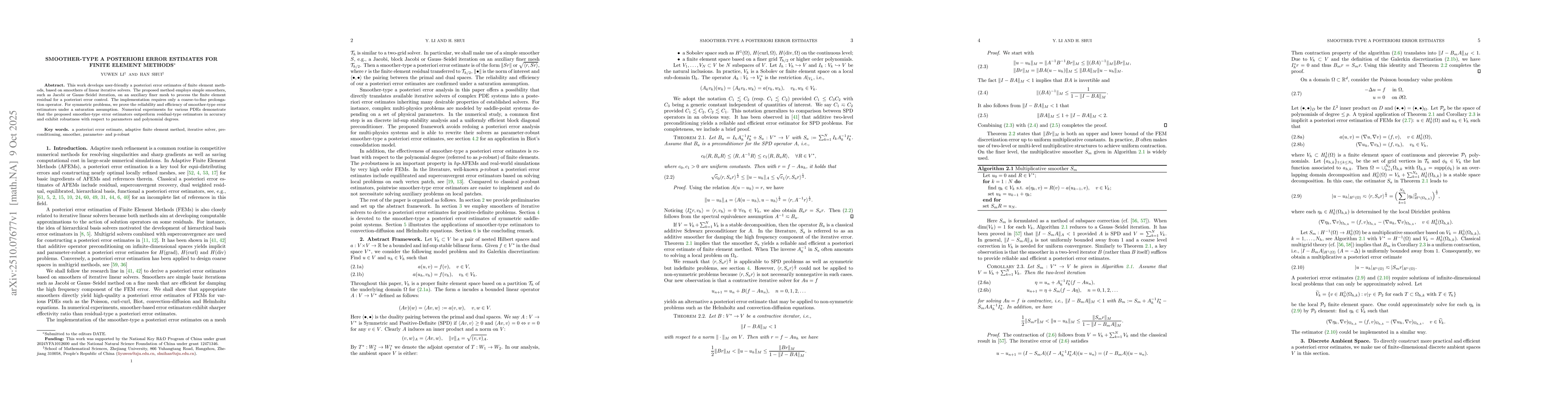 Thumbnail for Smoother-type a posteriori error estimates for finite element methods