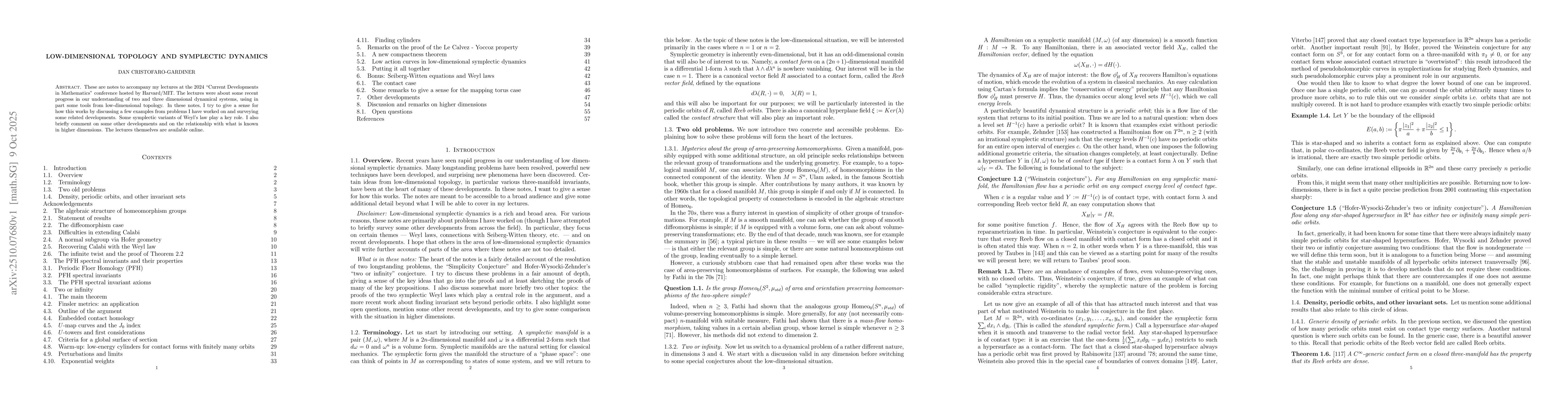 Thumbnail for Low-dimensional topology and symplectic dynamics