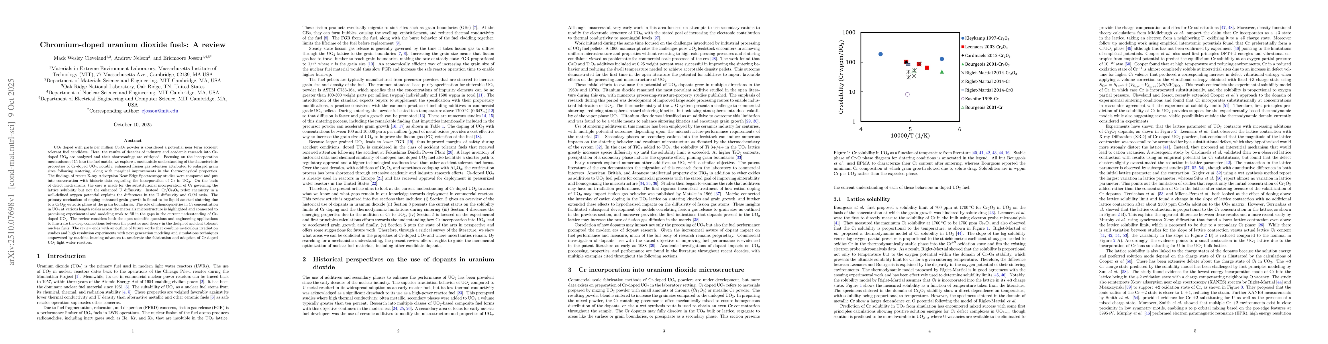 Thumbnail for Chromium-doped uranium dioxide fuels: A review