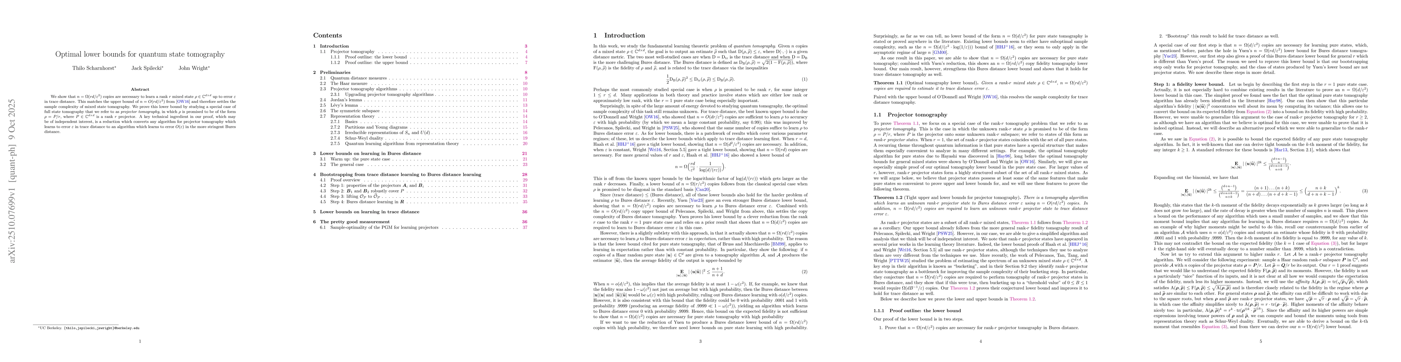 Thumbnail for Optimal lower bounds for quantum state tomography
