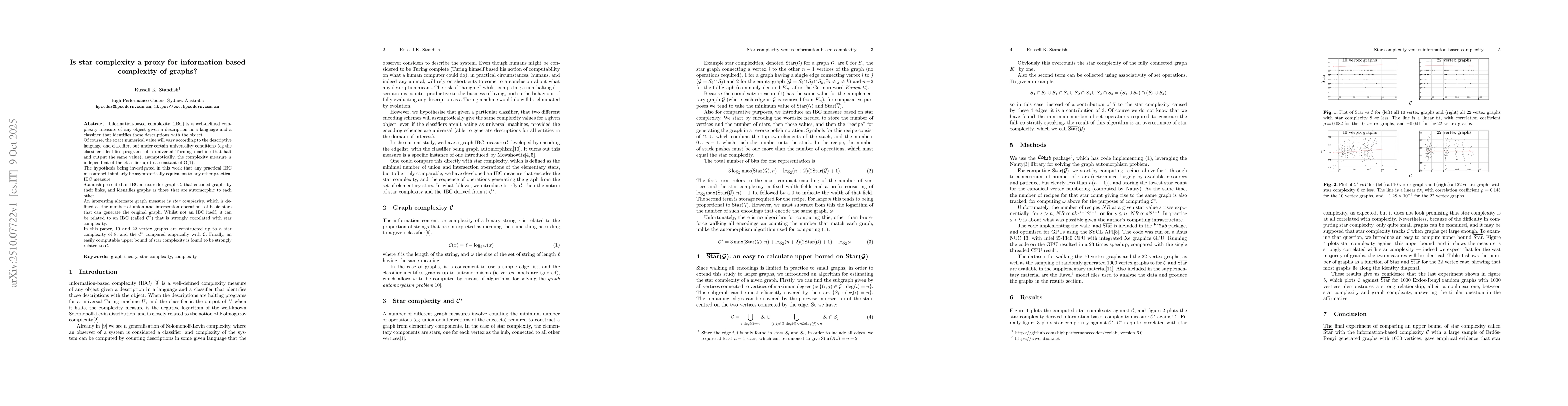 Thumbnail for Is star complexity a proxy for information based complexity of graphs?