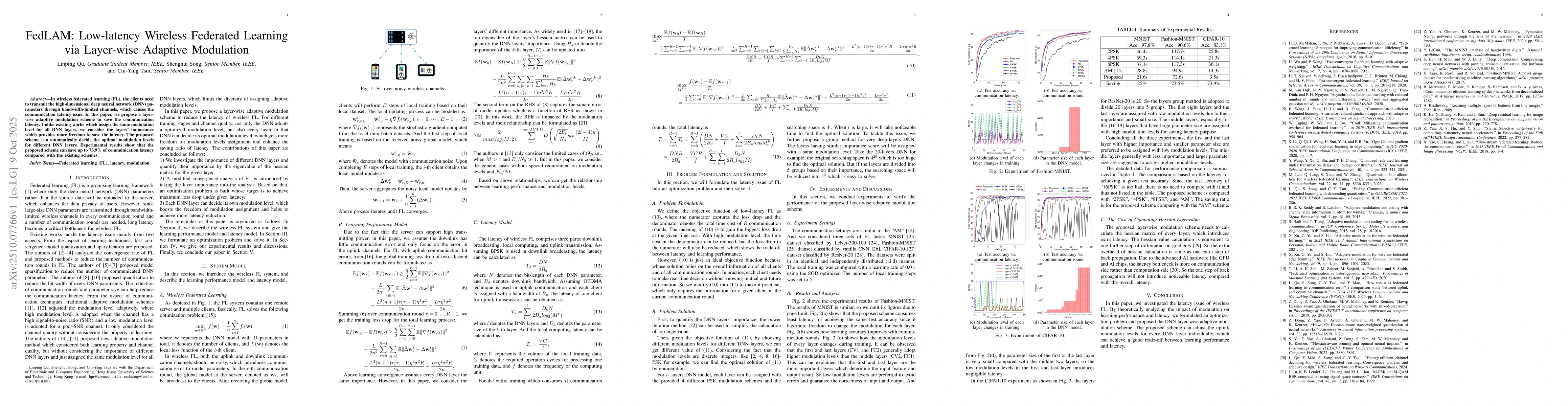 Thumbnail for FedLAM: Low-latency Wireless Federated Learning via Layer-wise Adaptive
  Modulation