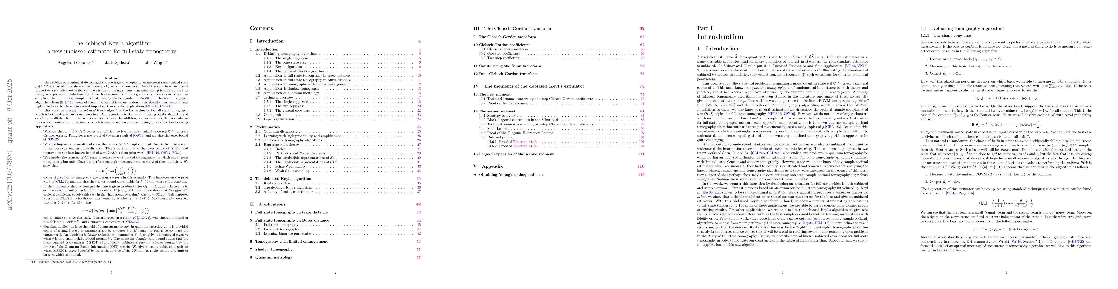 Thumbnail for The debiased Keyl's algorithm: a new unbiased estimator for full state
  tomography