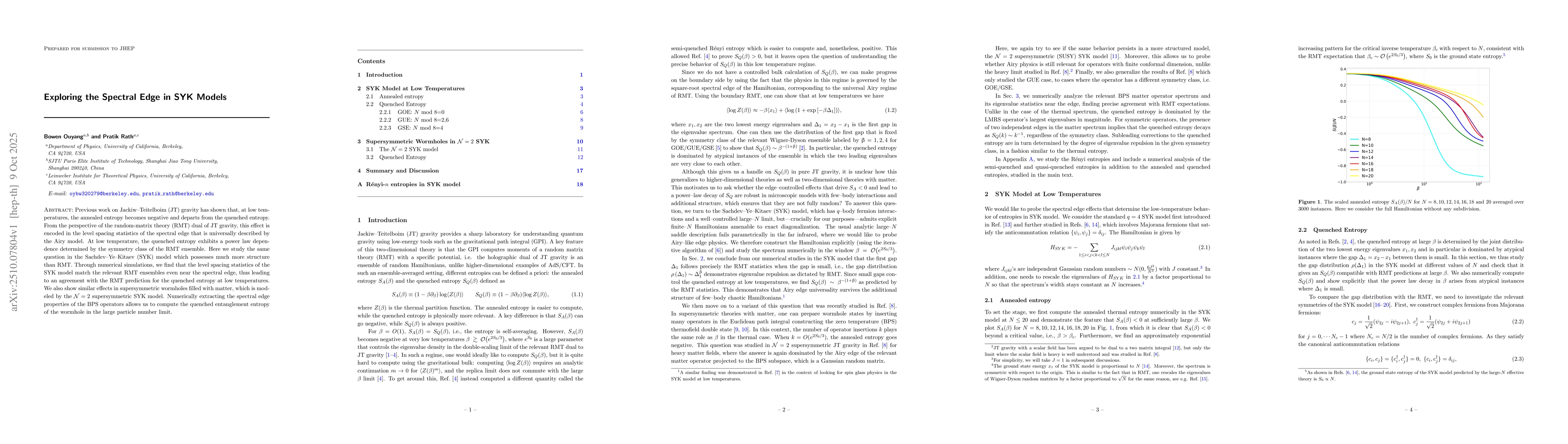 Thumbnail for Exploring the Spectral Edge in SYK Models