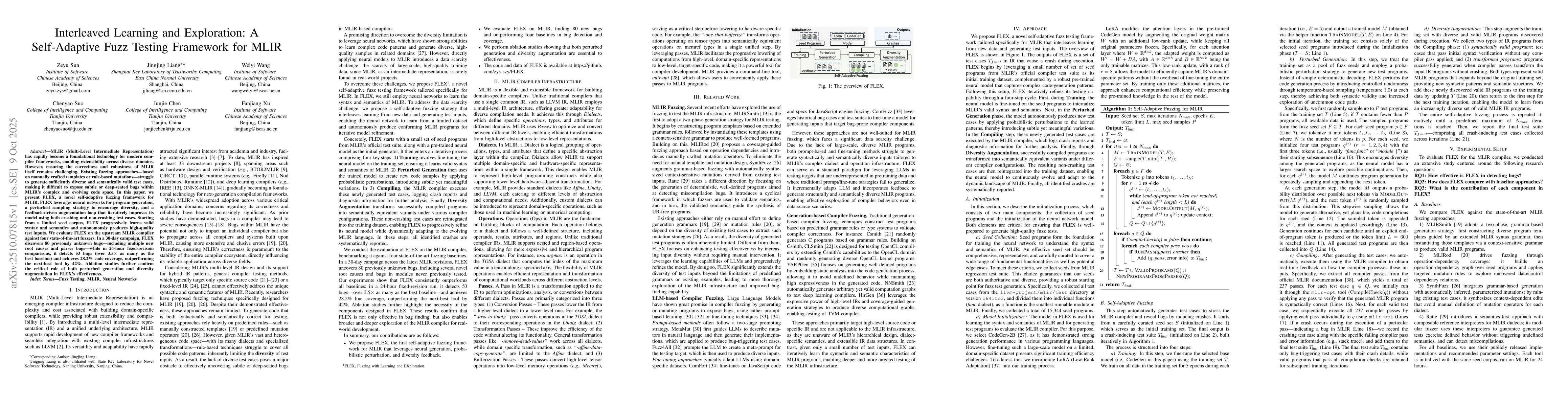 Thumbnail for Interleaved Learning and Exploration: A Self-Adaptive Fuzz Testing
  Framework for MLIR