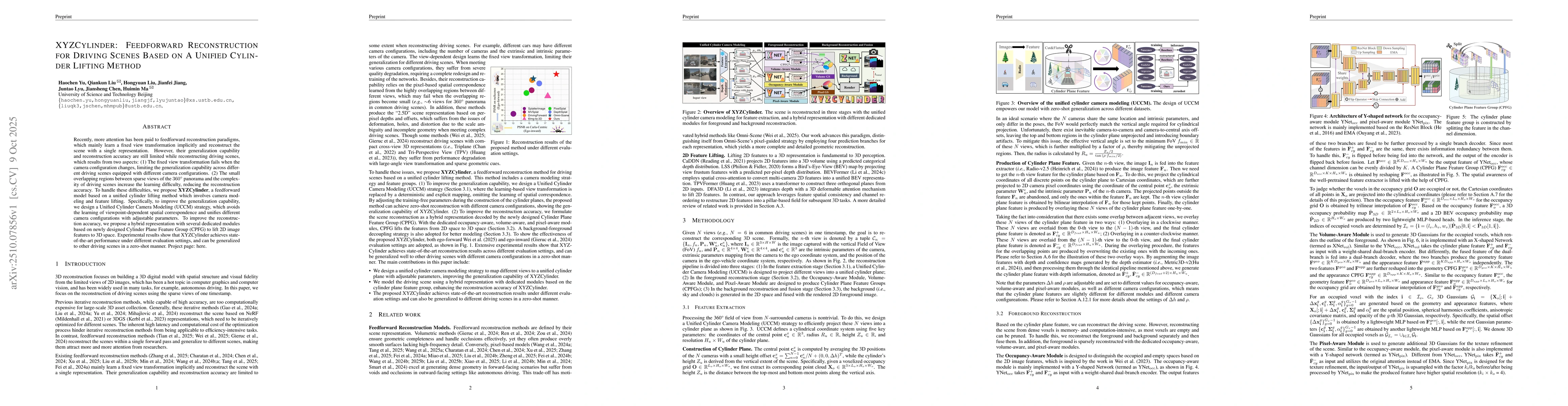 Thumbnail for XYZCylinder: Feedforward Reconstruction for Driving Scenes Based on A
  Unified Cylinder Lifting Method