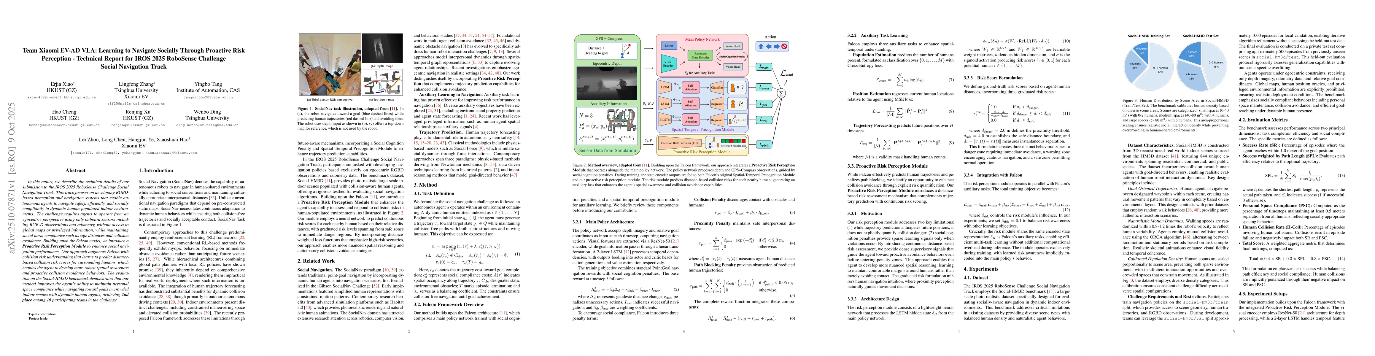 Thumbnail for Team Xiaomi EV-AD VLA: Learning to Navigate Socially Through Proactive
  Risk Perception -- Technical Report for IROS 2025 RoboSense Challenge Social
  Navigation Track