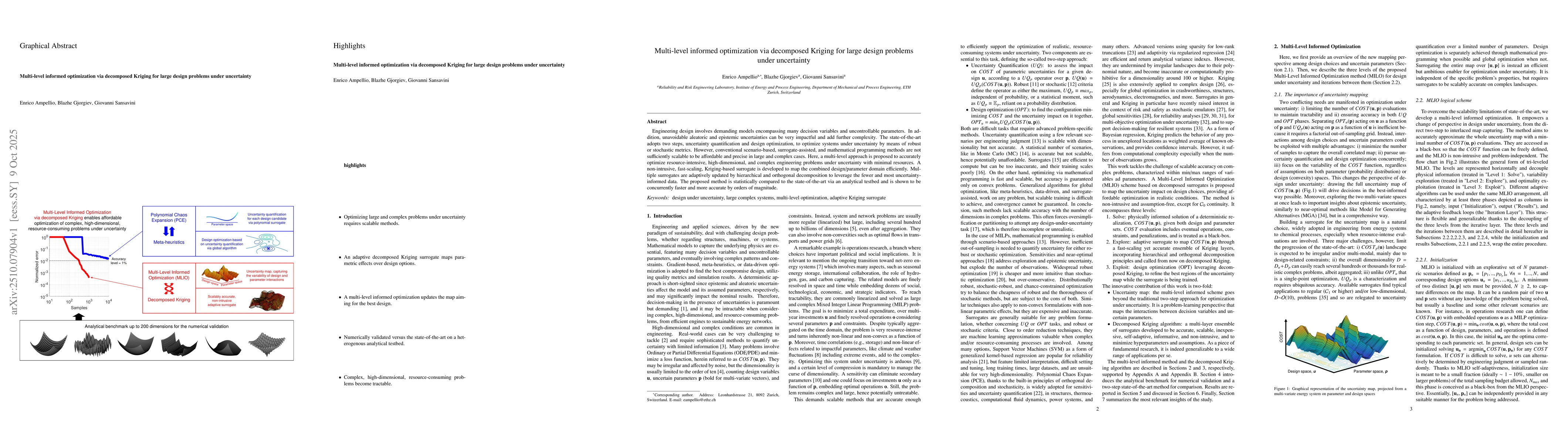Thumbnail for Multi-level informed optimization via decomposed Kriging for large
  design problems under uncertainty