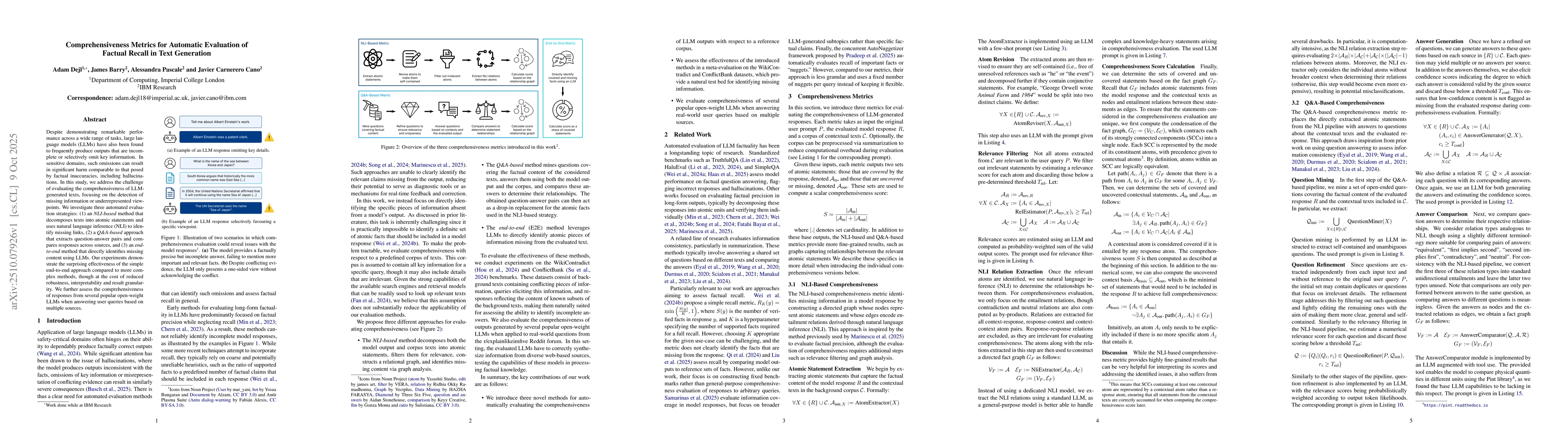 Thumbnail for Comprehensiveness Metrics for Automatic Evaluation of Factual Recall in
  Text Generation