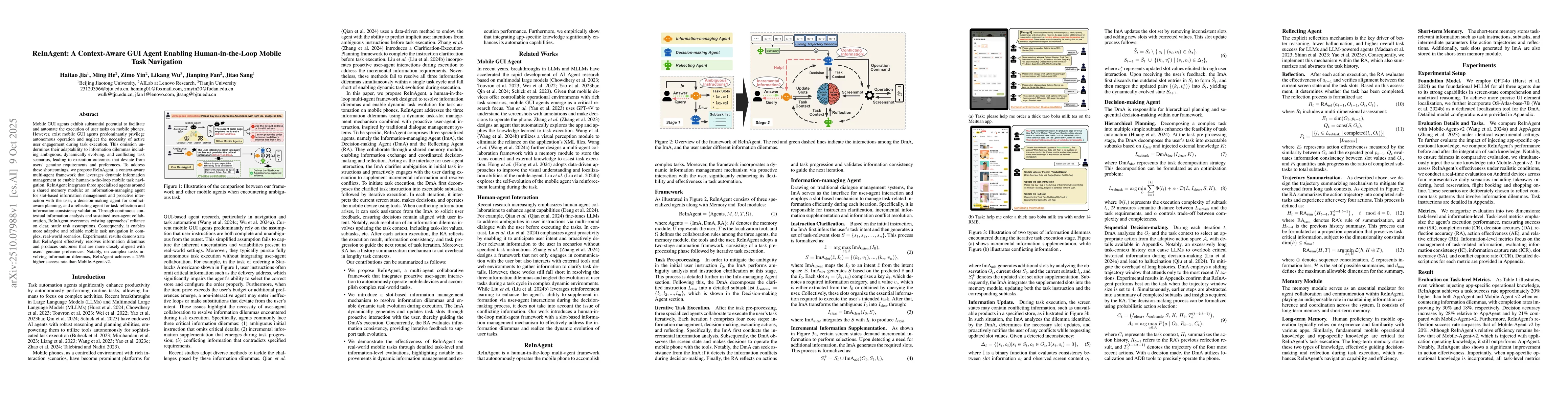 Thumbnail for ReInAgent: A Context-Aware GUI Agent Enabling Human-in-the-Loop Mobile
  Task Navigation