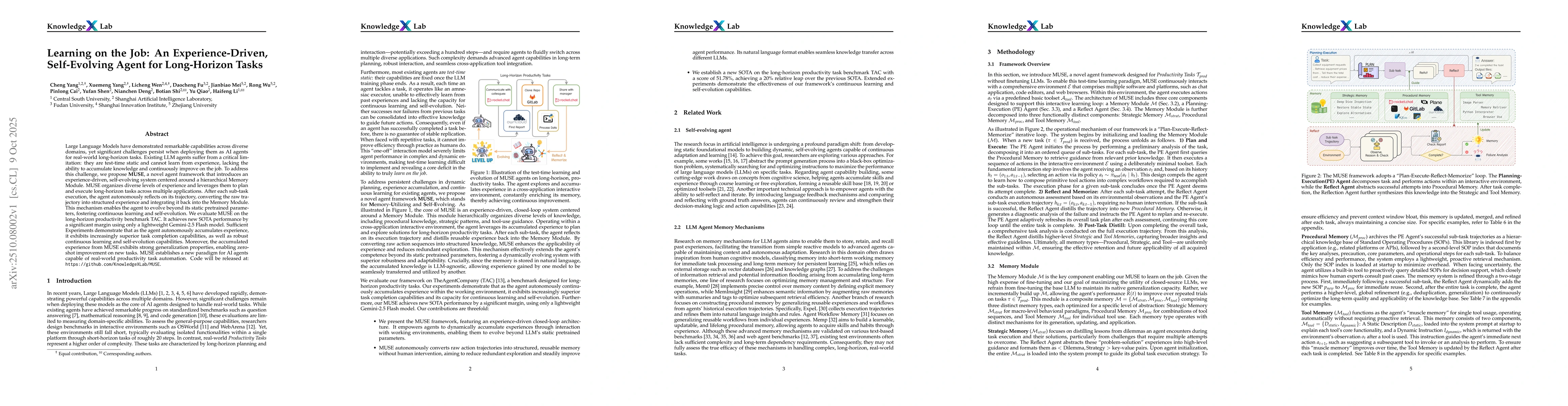 Thumbnail for Learning on the Job: An Experience-Driven Self-Evolving Agent for
  Long-Horizon Tasks