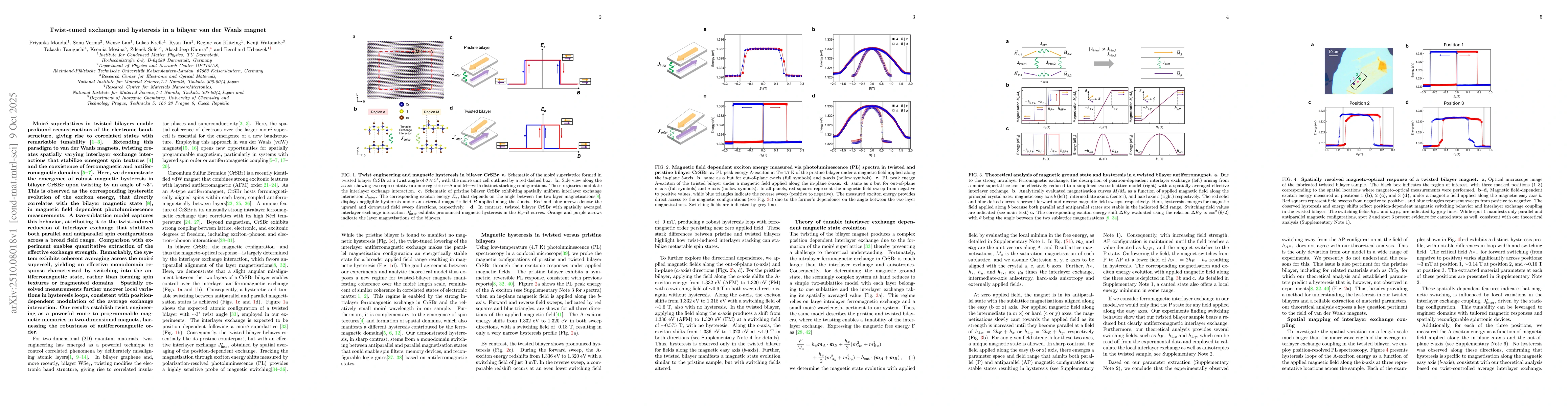 Thumbnail for Twist-tuned exchange and hysteresis in a bilayer van der Waals magnet