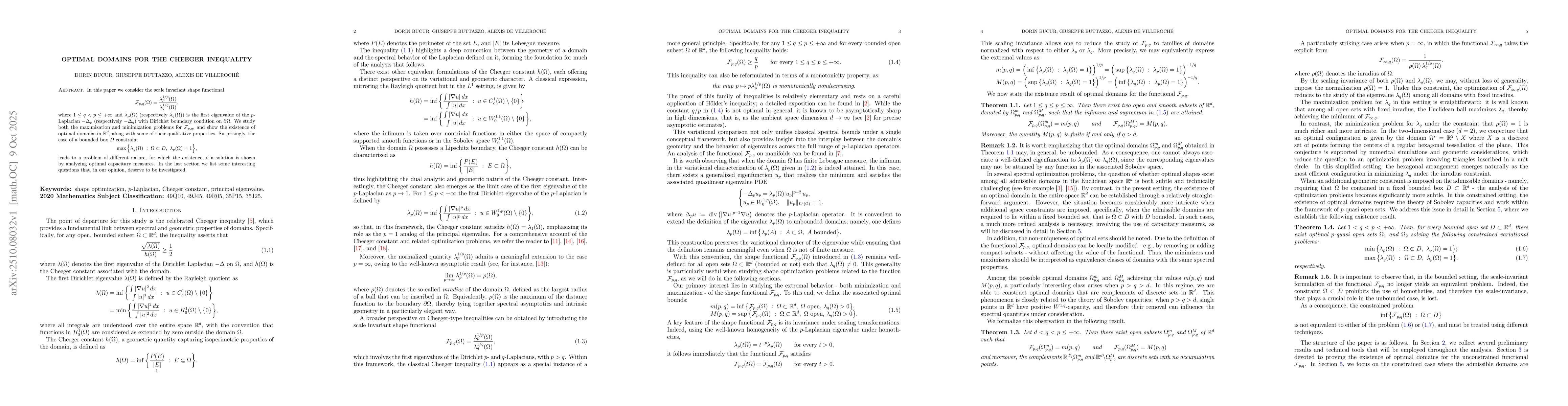 Thumbnail for Optimal domains for the Cheeger inequality