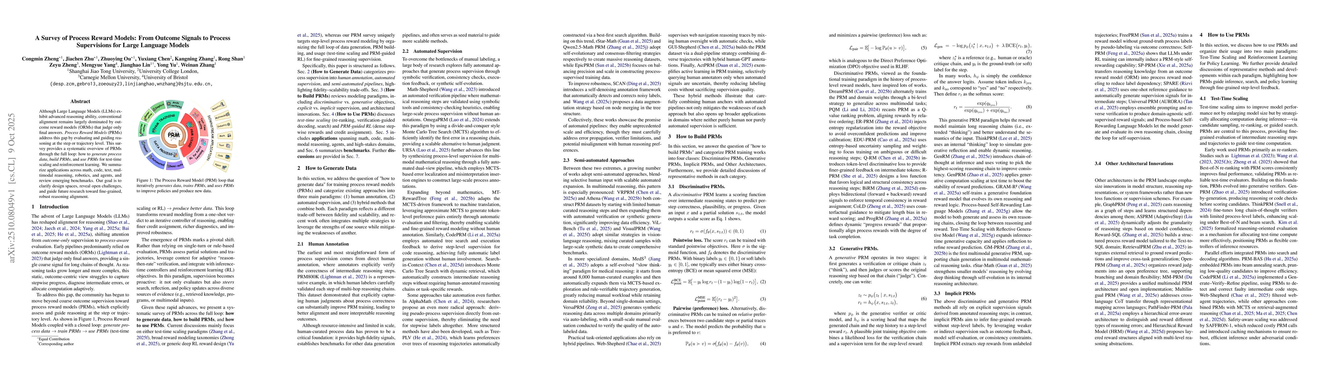Thumbnail for A Survey of Process Reward Models: From Outcome Signals to Process
  Supervisions for Large Language Models
