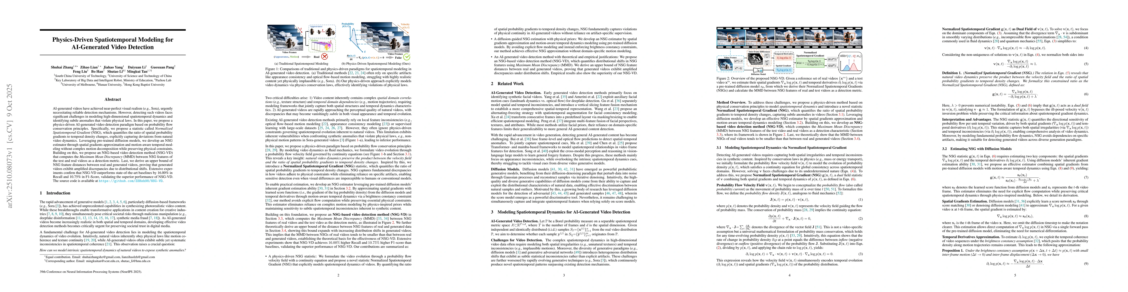 Thumbnail for Physics-Driven Spatiotemporal Modeling for AI-Generated Video Detection