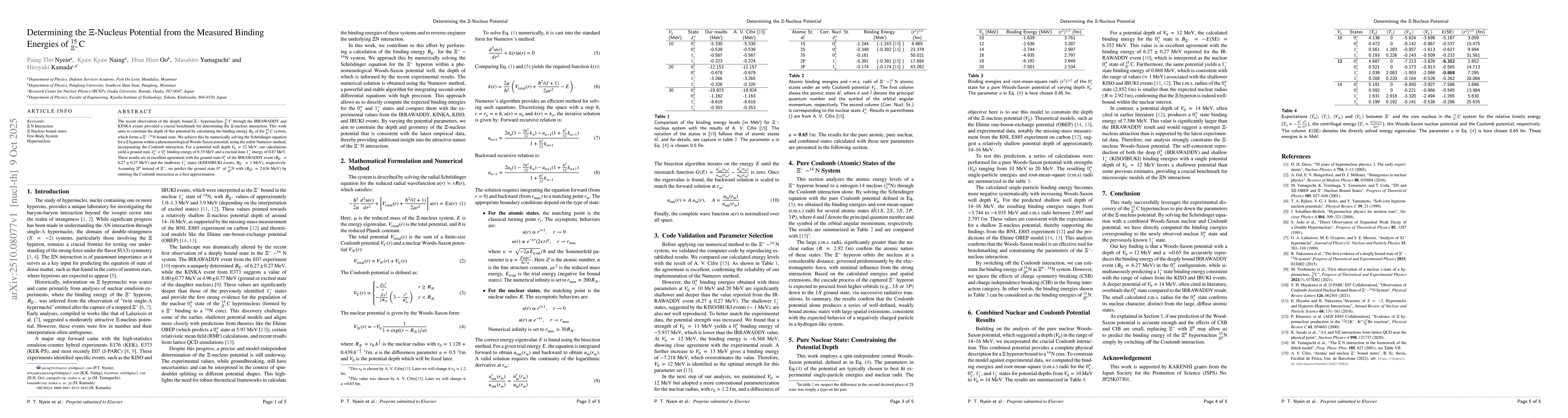 Thumbnail for Determining the Ξ-Nucleus Potential from the Measured Binding Energies
  of ^15_Ξ^C