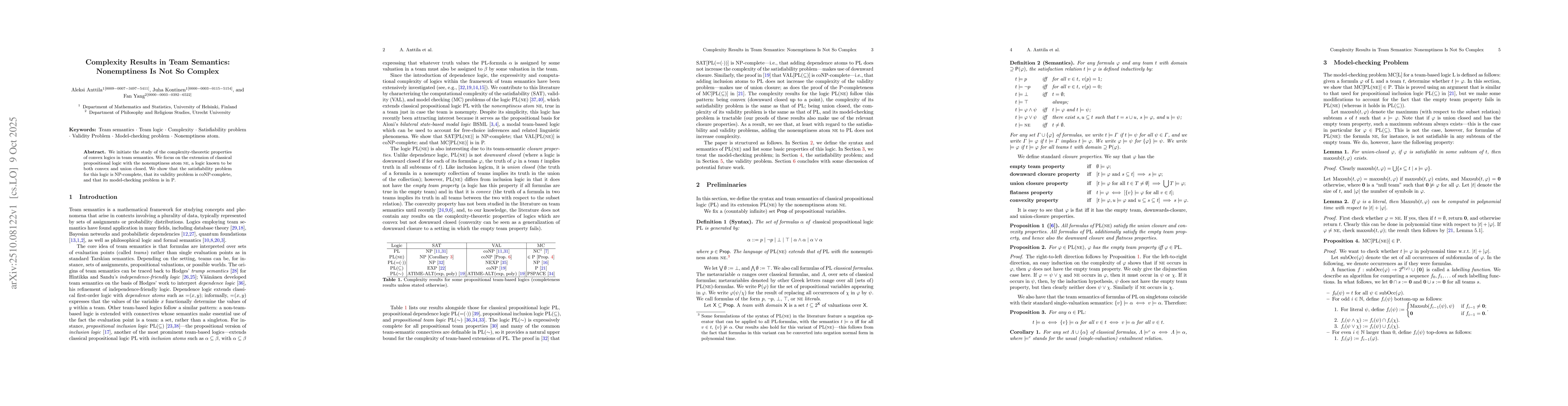 Thumbnail for Complexity Results in Team Semantics: Nonemptiness Is Not So Complex