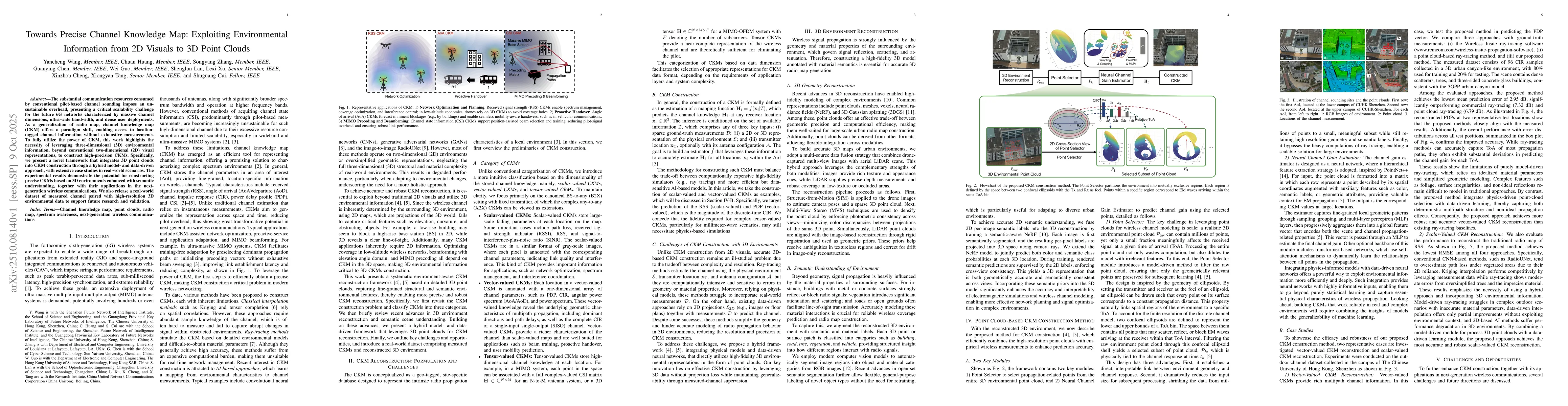 Thumbnail for Towards Precise Channel Knowledge Map: Exploiting Environmental
  Information from 2D Visuals to 3D Point Clouds