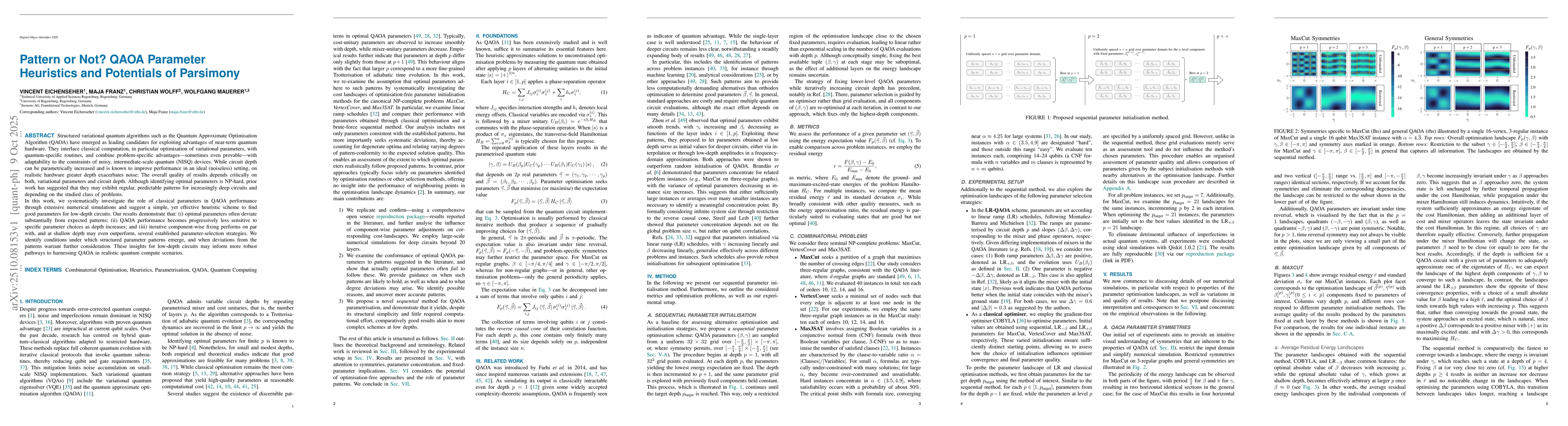 Thumbnail for Pattern or Not? QAOA Parameter Heuristics and Potentials of Parsimony