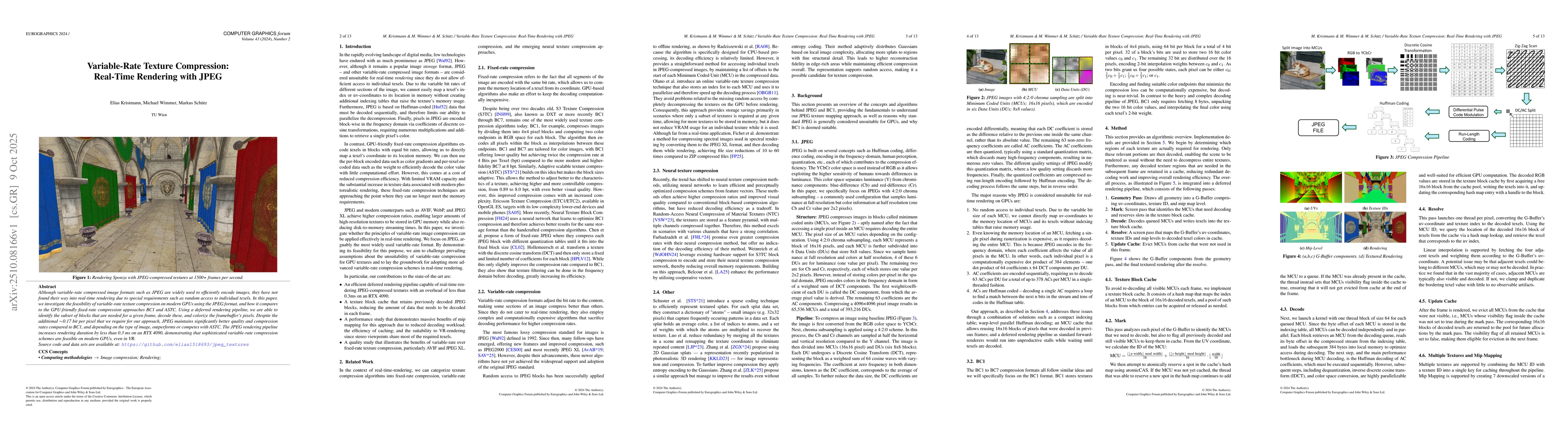 Thumbnail for Variable-Rate Texture Compression: Real-Time Rendering with JPEG