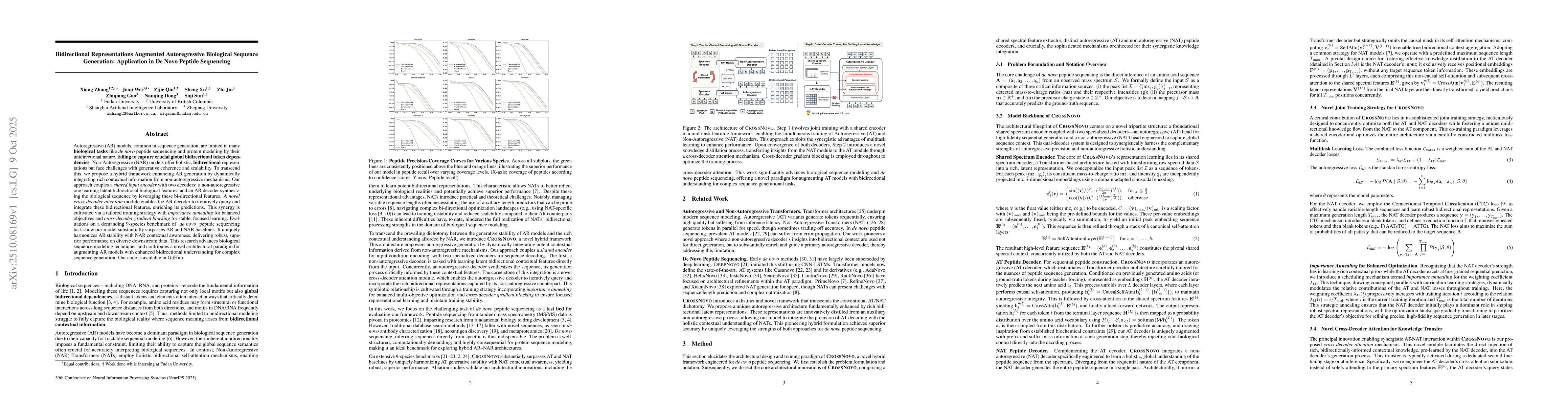 Thumbnail for Bidirectional Representations Augmented Autoregressive Biological
  Sequence Generation:Application in De Novo Peptide Sequencing
