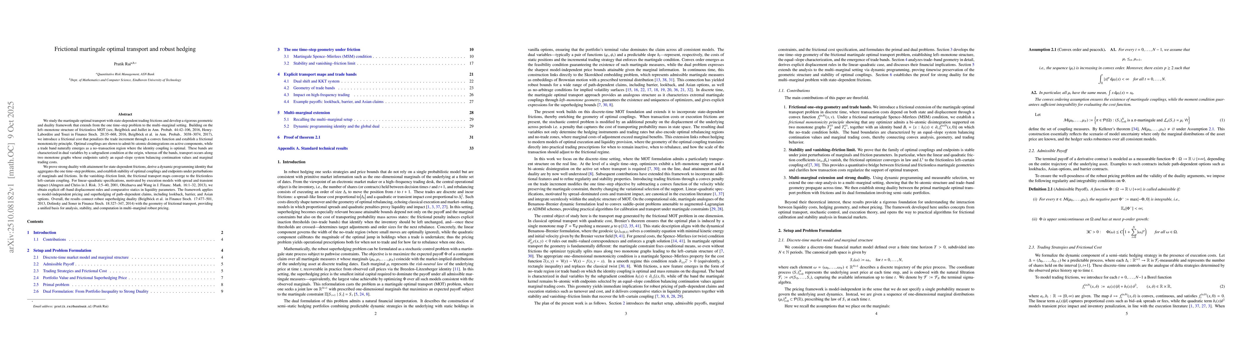 Thumbnail for Frictional martingale optimal transport and robust hedging