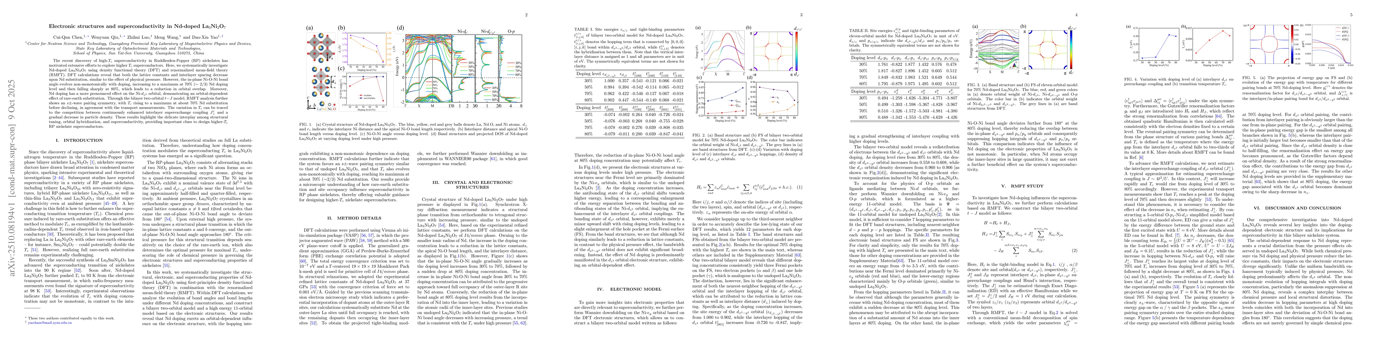 Thumbnail for Electronic structures and superconductivity in Nd-doped
  La$_3$Ni$_2$O$_7$