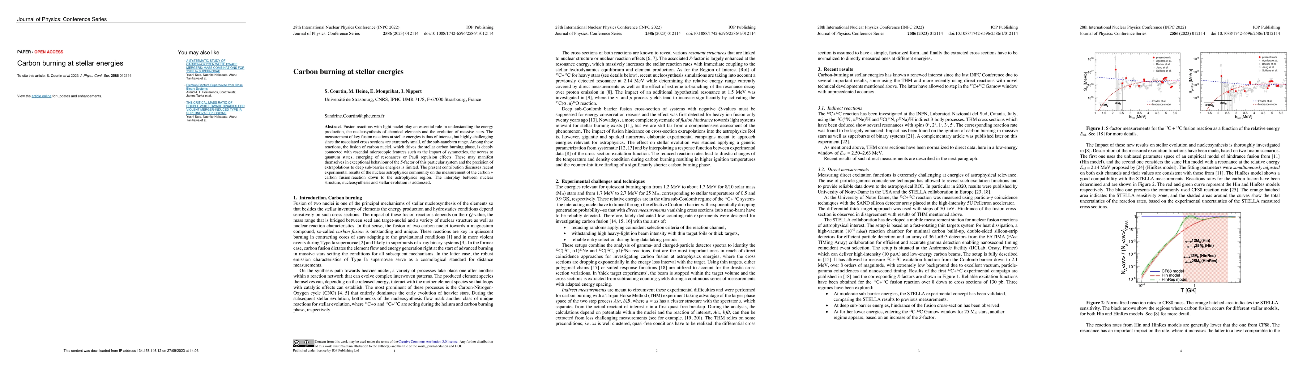 Thumbnail for Carbon burning at stellar energies