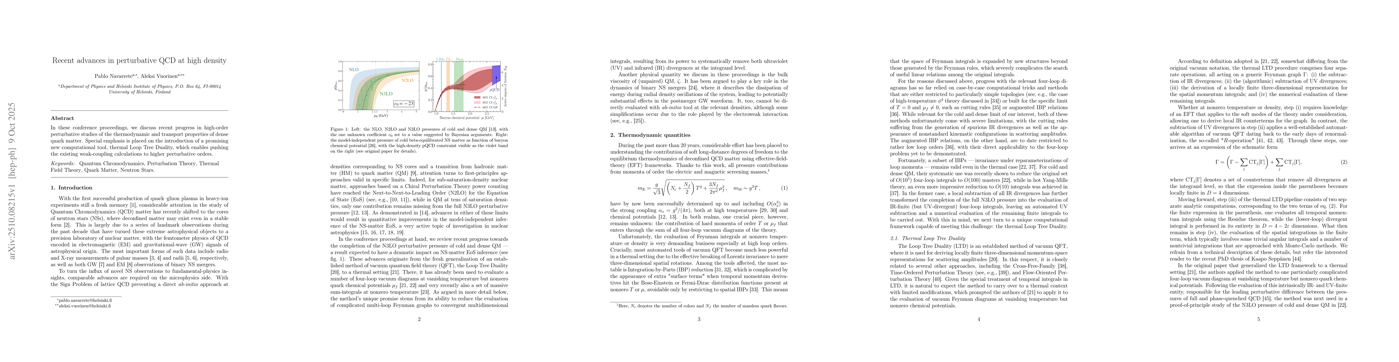 Thumbnail for Recent advances in perturbative QCD at high density