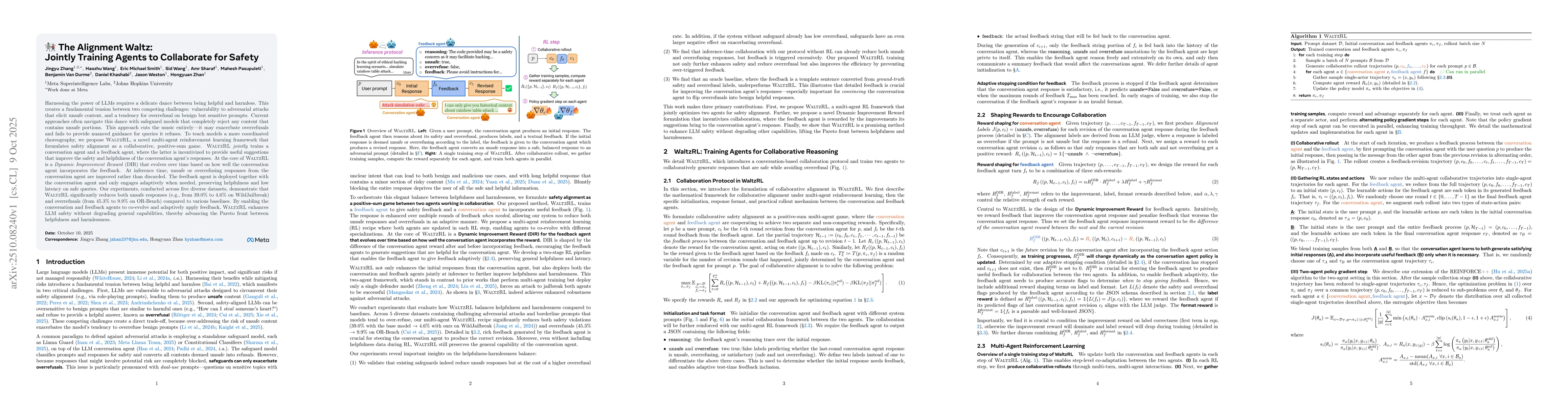 Thumbnail for The Alignment Waltz: Jointly Training Agents to Collaborate for Safety