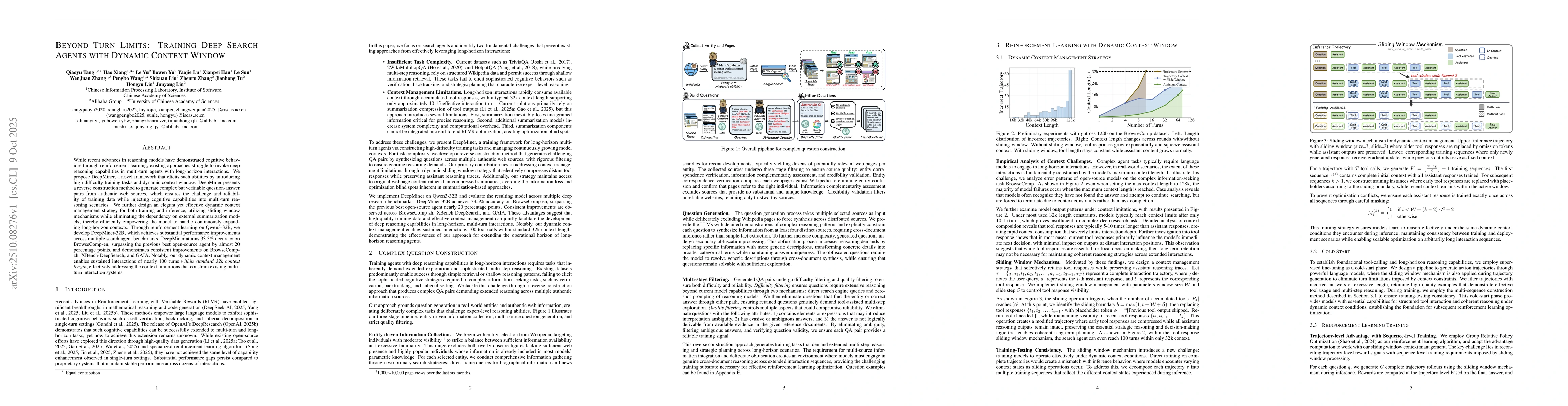 Thumbnail for Beyond Turn Limits: Training Deep Search Agents with Dynamic Context
  Window