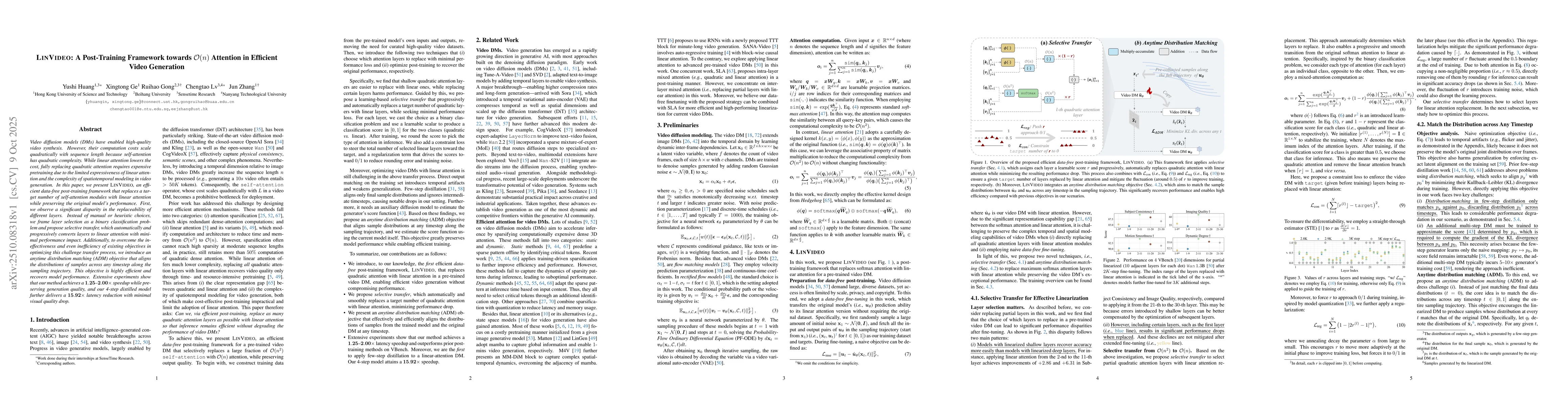 Thumbnail for LinVideo: A Post-Training Framework towards O(n) Attention in Efficient
  Video Generation