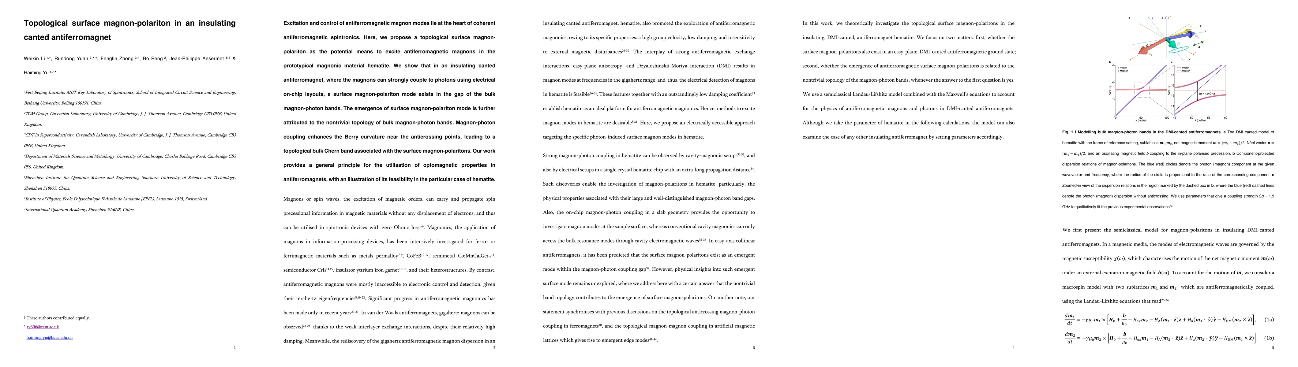 Thumbnail for Topological surface magnon-polariton in an insulating canted
  antiferromagnet