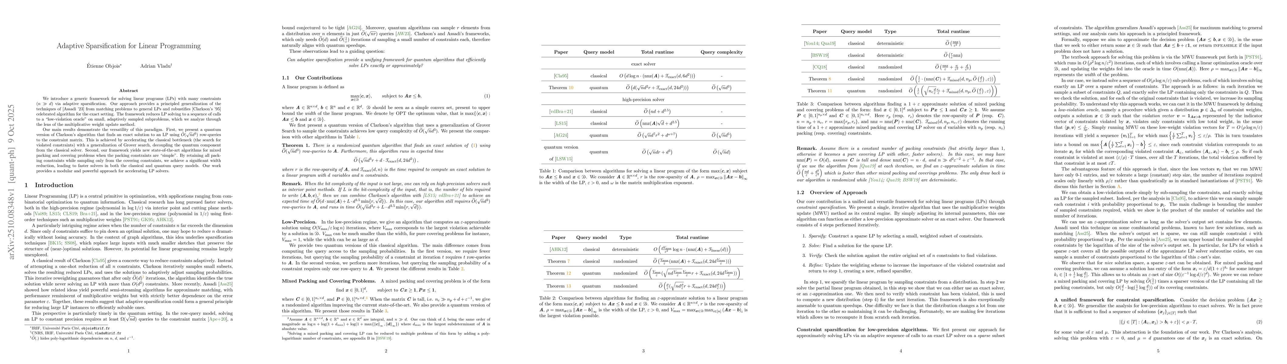 Thumbnail for Adaptive Sparsification for Linear Programming