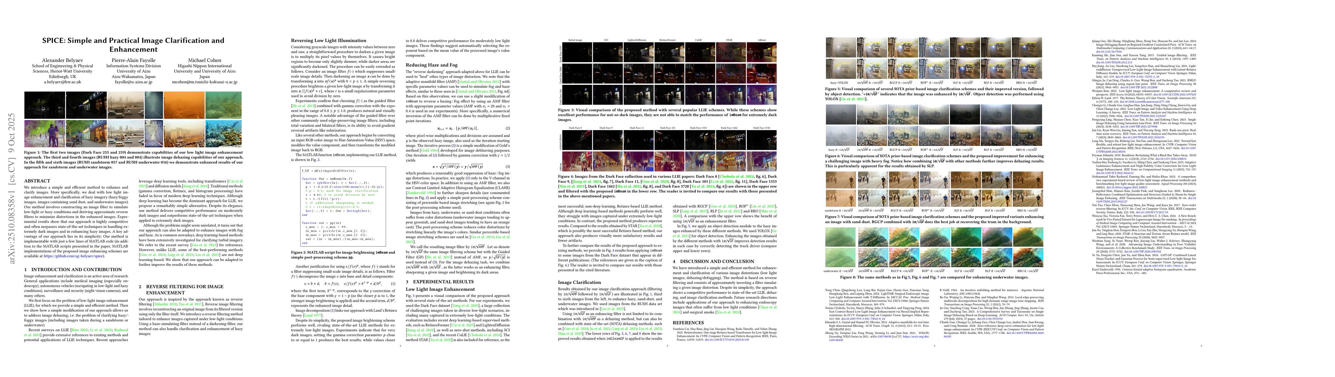 Thumbnail for SPICE: Simple and Practical Image Clarification and Enhancement