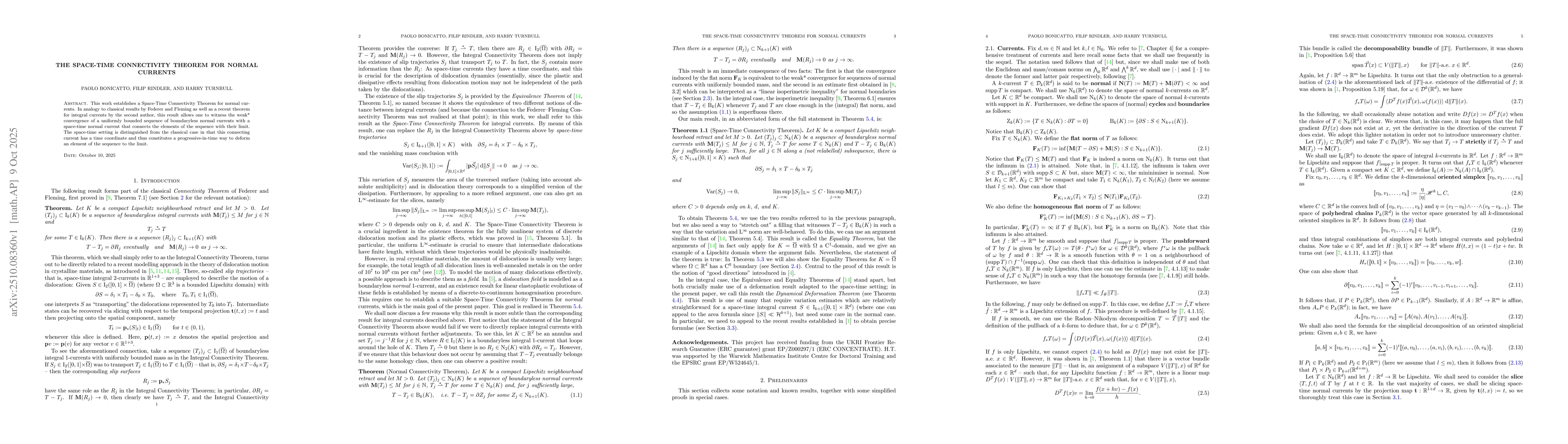 Thumbnail for The Space-Time Connectivity Theorem for Normal Currents