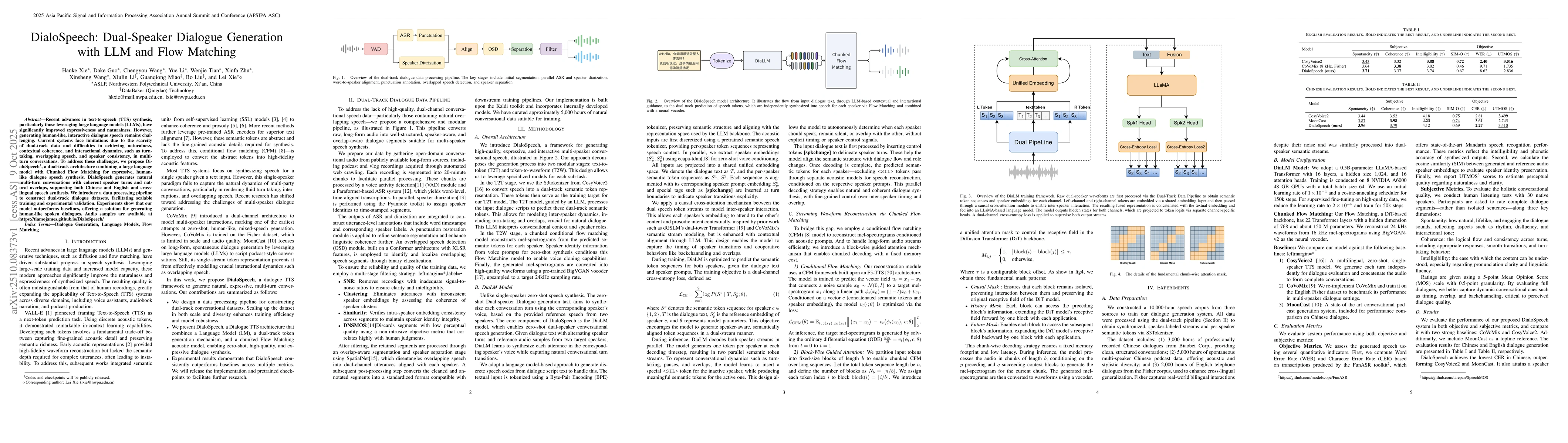 Thumbnail for DialoSpeech: Dual-Speaker Dialogue Generation with LLM and Flow Matching