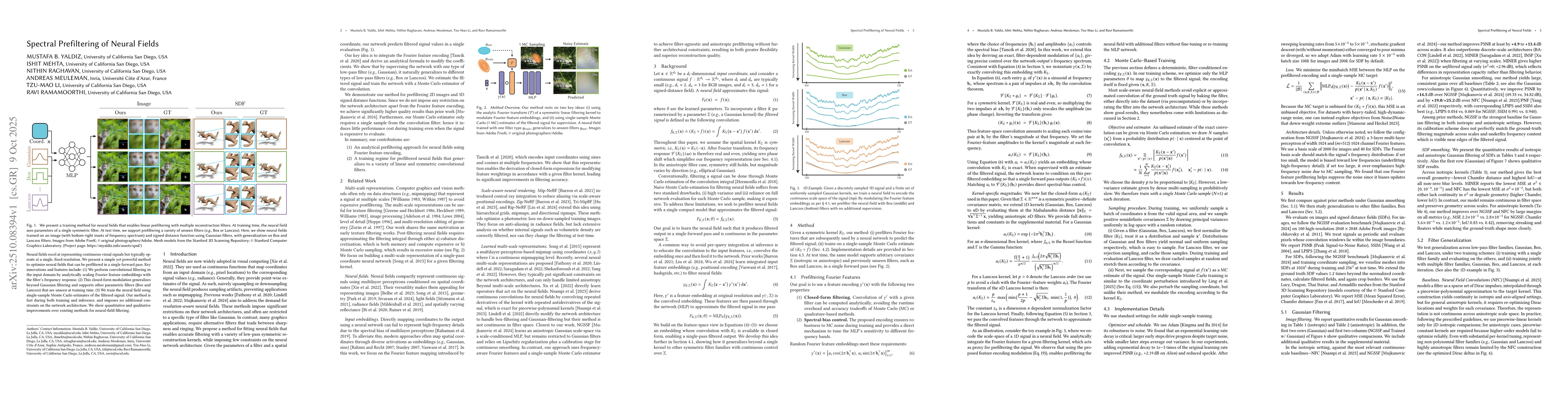 Thumbnail for Spectral Prefiltering of Neural Fields