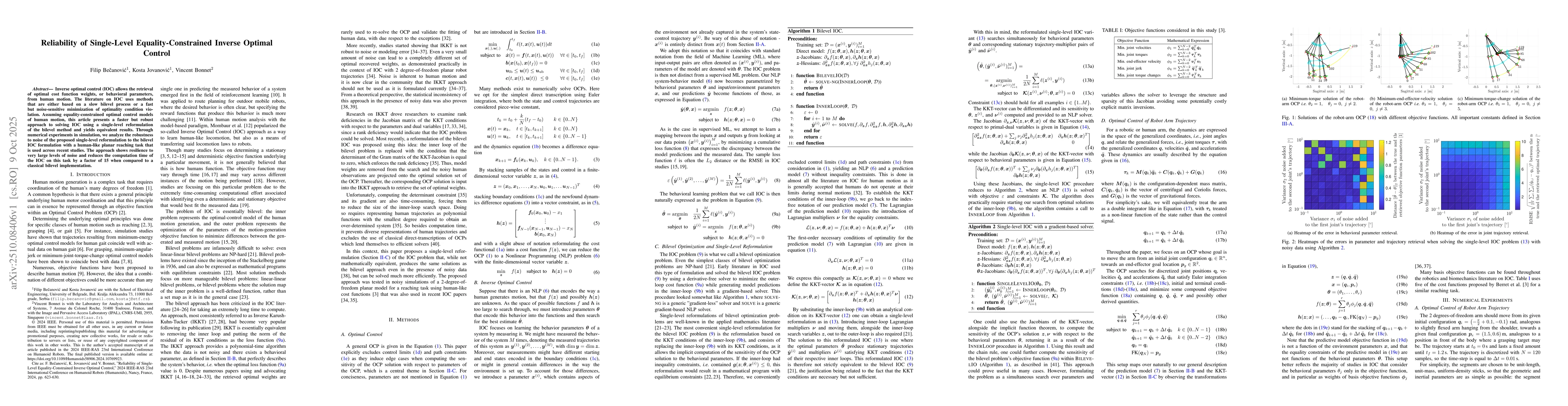 Thumbnail for Reliability of Single-Level Equality-Constrained Inverse Optimal Control