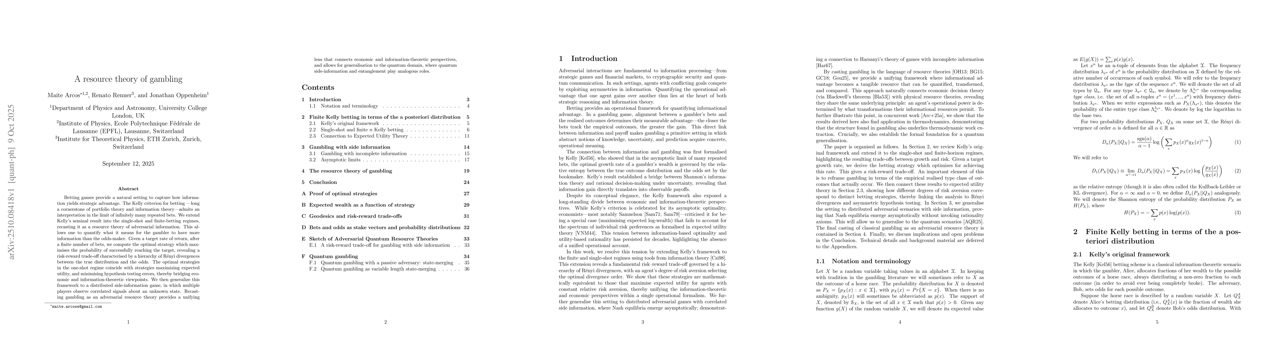 Thumbnail for A resource theory of gambling