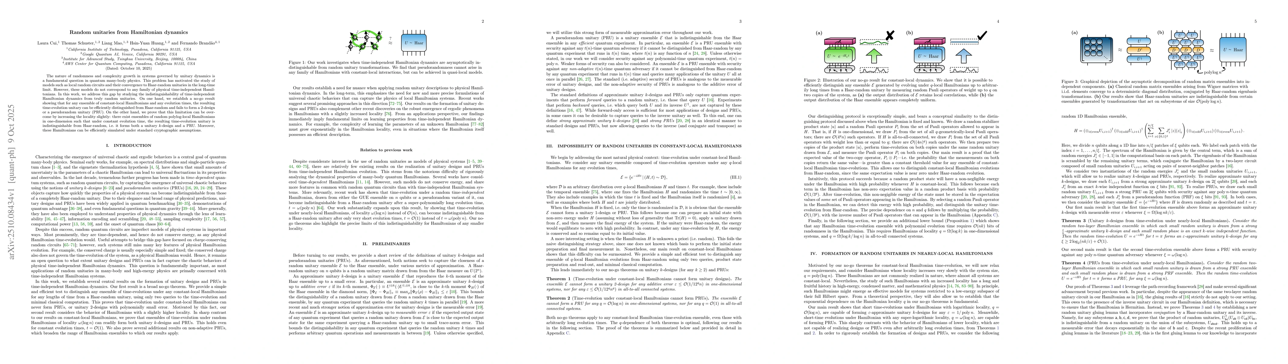 Thumbnail for Random unitaries from Hamiltonian dynamics