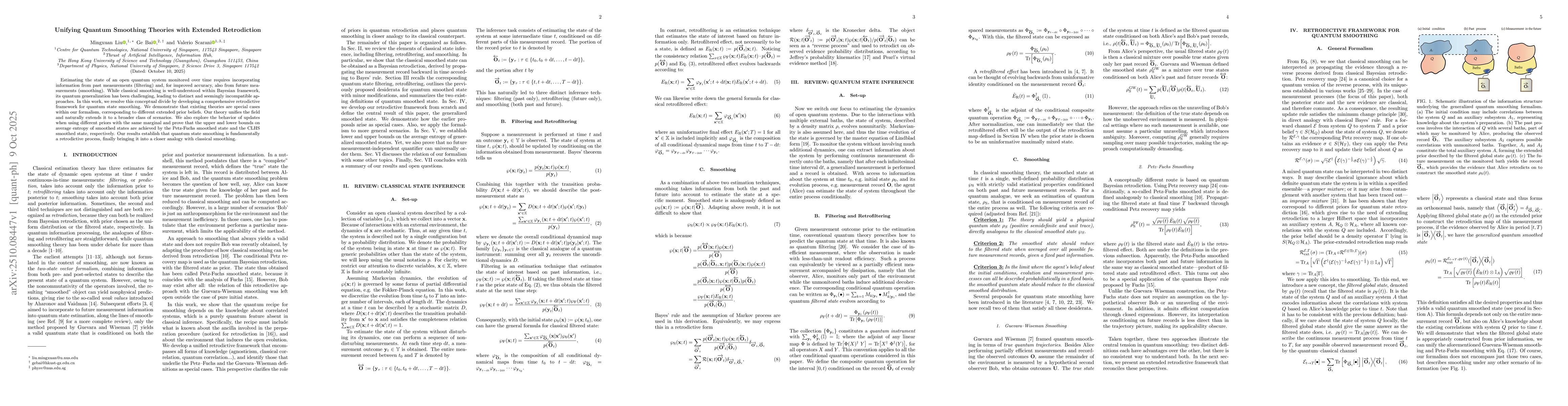 Thumbnail for Unifying Quantum Smoothing Theories with Extended Retrodiction